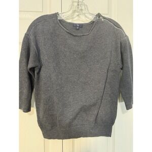 Gap Women's Sweater Side Zipper At Neck Gray Crop Size Small